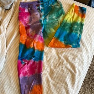 Rainbow Tie Dye Jeans